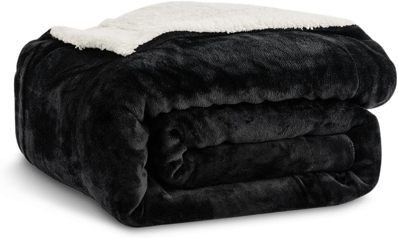 Kono Sherpa fleece filt, 150 X 200 Cm, Mjuk, Mysig, Fluffig, Vändbar, Mikrofiber, fasta filtar för säng, soffa, soffa (Marinblå, dubbel/dubbel) Sängar och filtar Besuche den KONO-Store Svart Twin/Dubbel