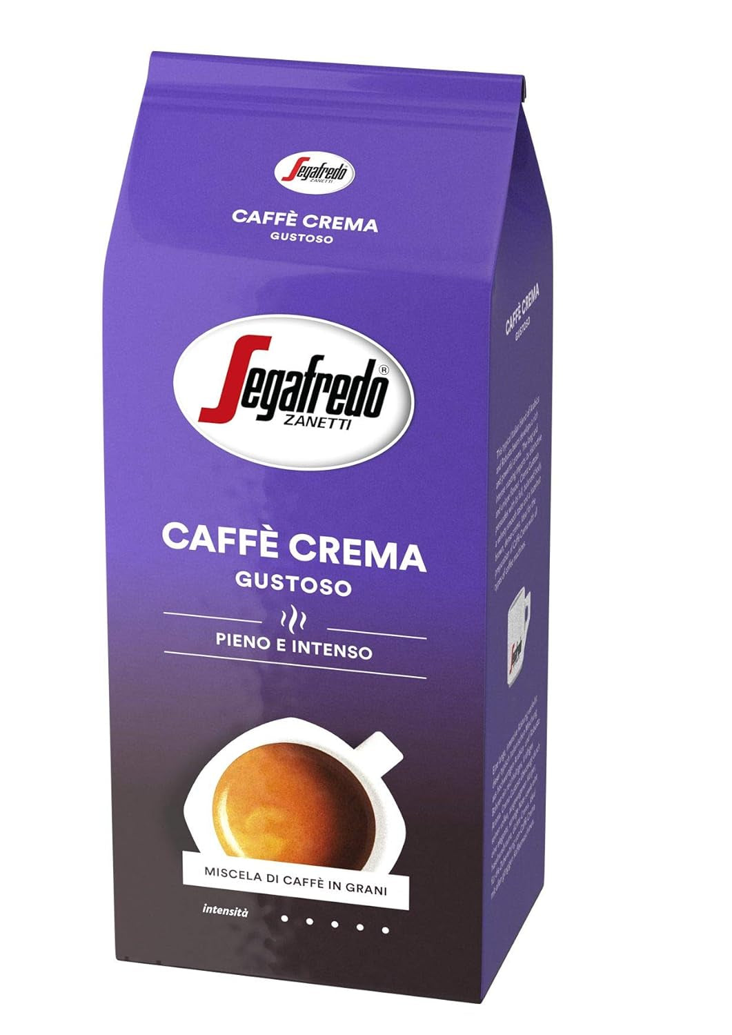 Segafredo Zanetti Caffè Crema Gustoso - Hela bönor (Förpackning med 1 kg) - Lämplig för Caffè Crema - Lång- och mörkrostade kaffebönor, fyllig och intensiv smak (Förpackning med 2)