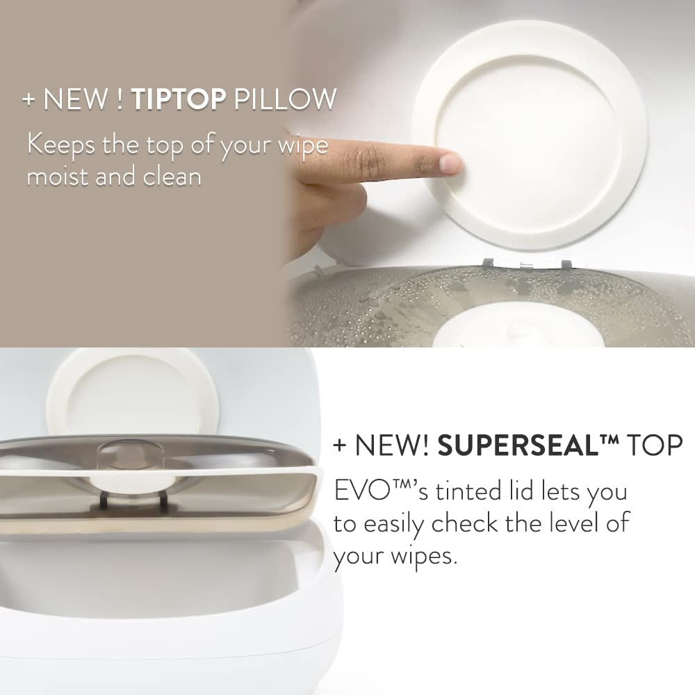Prince Lionheart EVO Wipe Warmer för engångsvåtservetter för baby med värmande nattljus Ever-Fresh-system (EU-adaptrar) 1 st (1 förpackning)