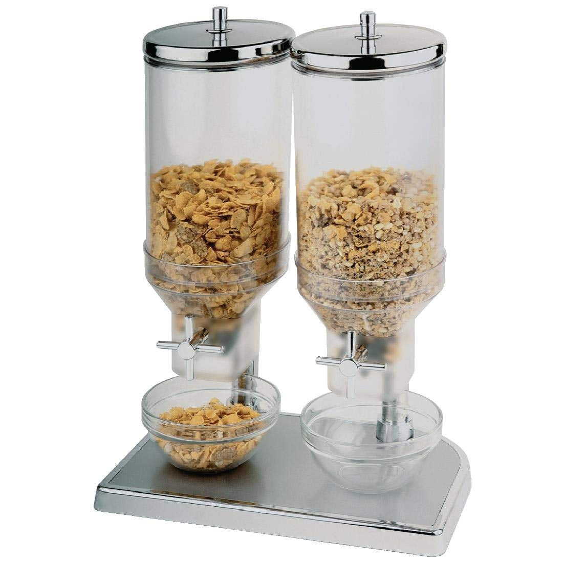 APS 11807 Spannmålsdispenser Duo FRESH+EASY, 22 x 35 cm, H: 52 cm, SA-behållare, 18/8 lock i rostfritt stål Matförvaringslådor Naty Shop Standardtitel