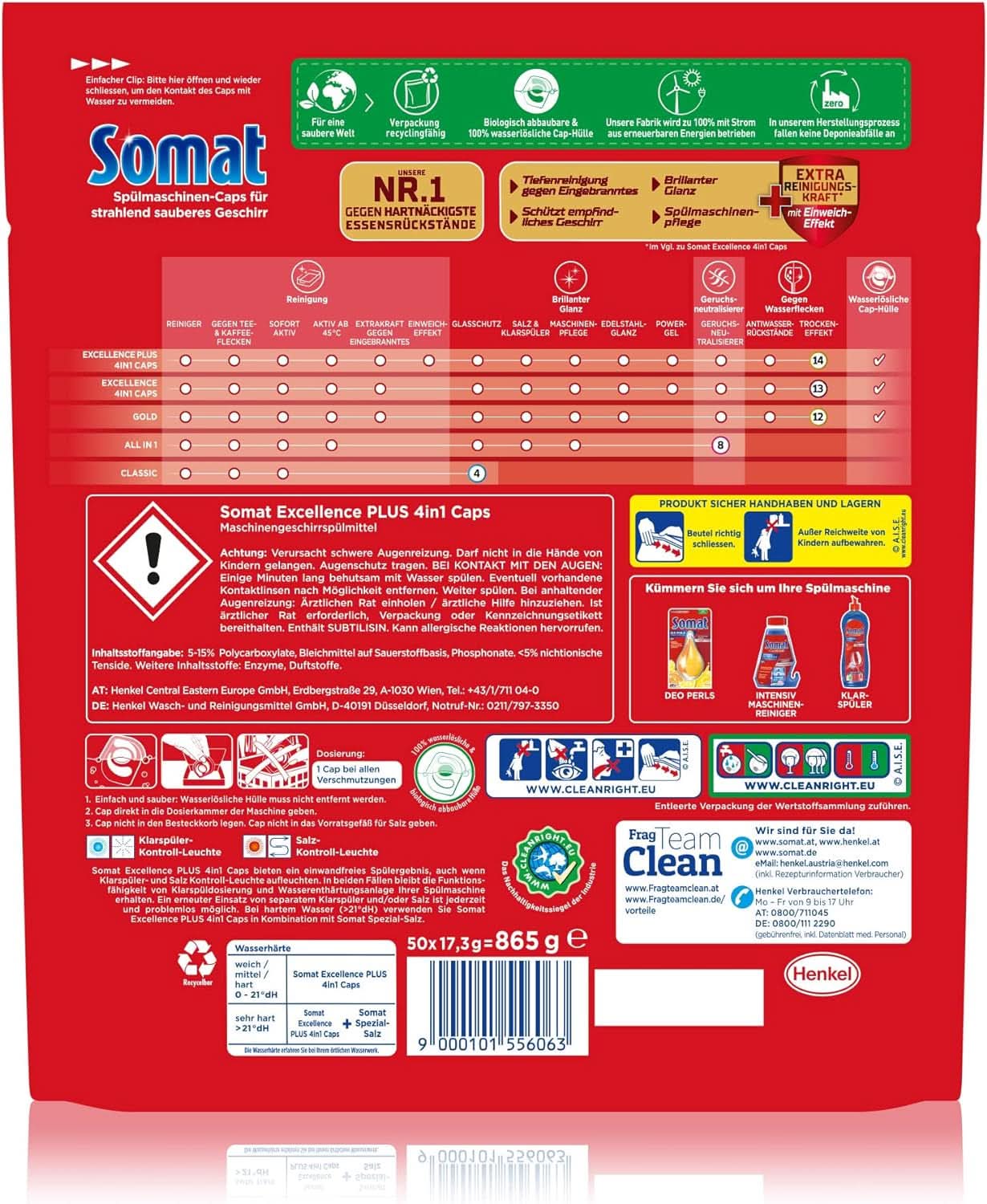Somat Excellence plus 4In1 Caps (50 Caps), Naty Shop diskmaskinstabletter