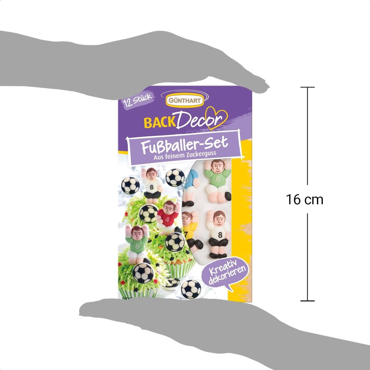 Günthart Backdecor 12 Sugar fotbollsspelare och fotbollar, 21 gram Naty Shop