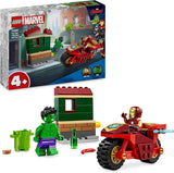 LEGO Marvel Iron Man med cykel och hulk, byggleksak för superhjälte för barn, samlingsset för cykel och minifigurer, present till flickor och pojkar 4 år gamla 76287 Byggset Besuche den LEGO-Store Standardtitel