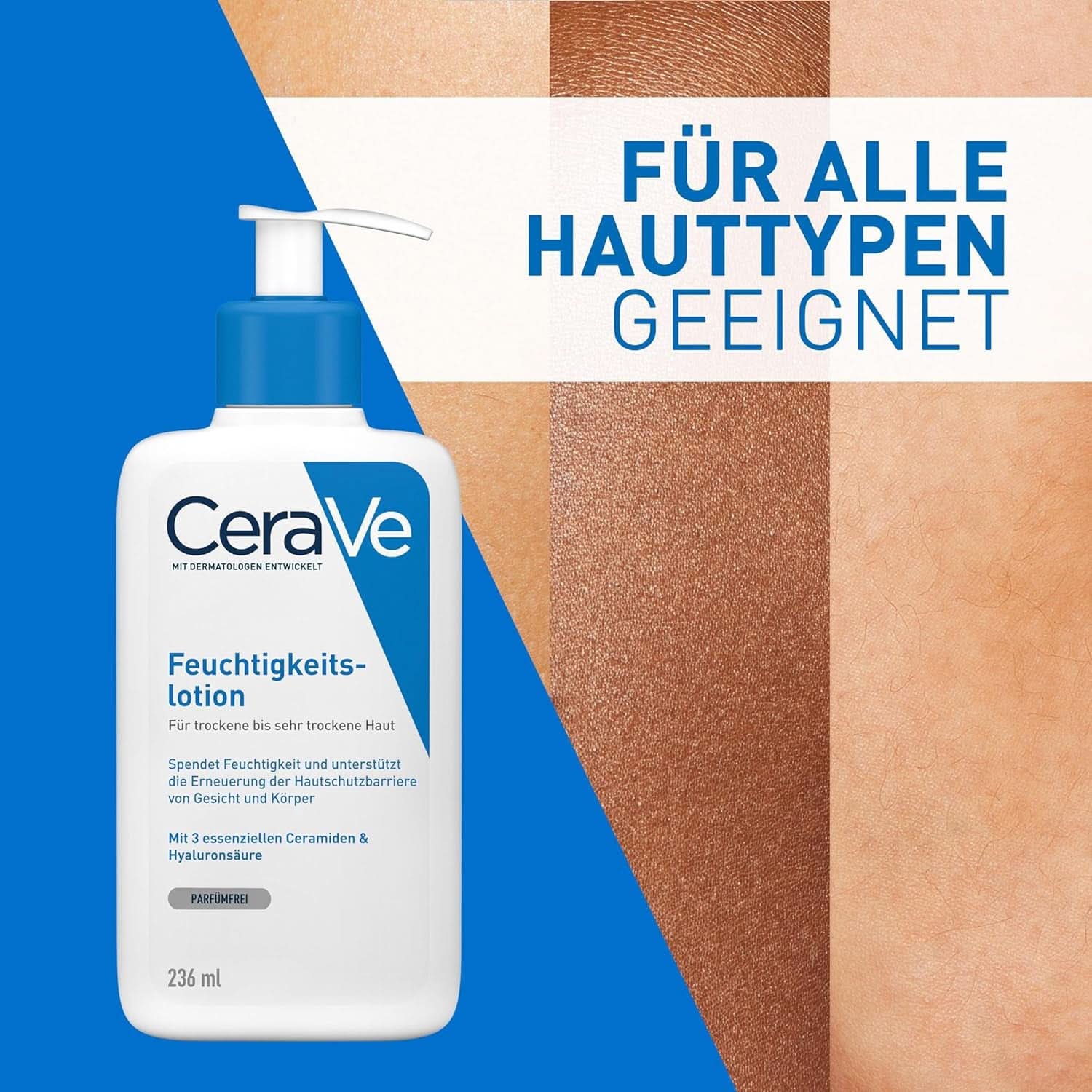 Cerave bodylotion med doseringspump, lämplig för atopisk dermatit och torr eller mycket torr hud, 236 ml Kosmetika och skönhet Naty Shop