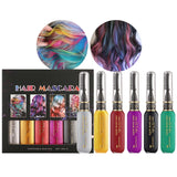 Instant Hair Dye 6 Colors Temporary Hair Mascara för flickor och kvinnor Tvättbart hår Krita Rainbow Hair Mascara Hårfärgning för Carnival Halloween Cosplay Party Födelsedag (A) Naty Shop Hårfärg B 90 Ml (1 förpackning)