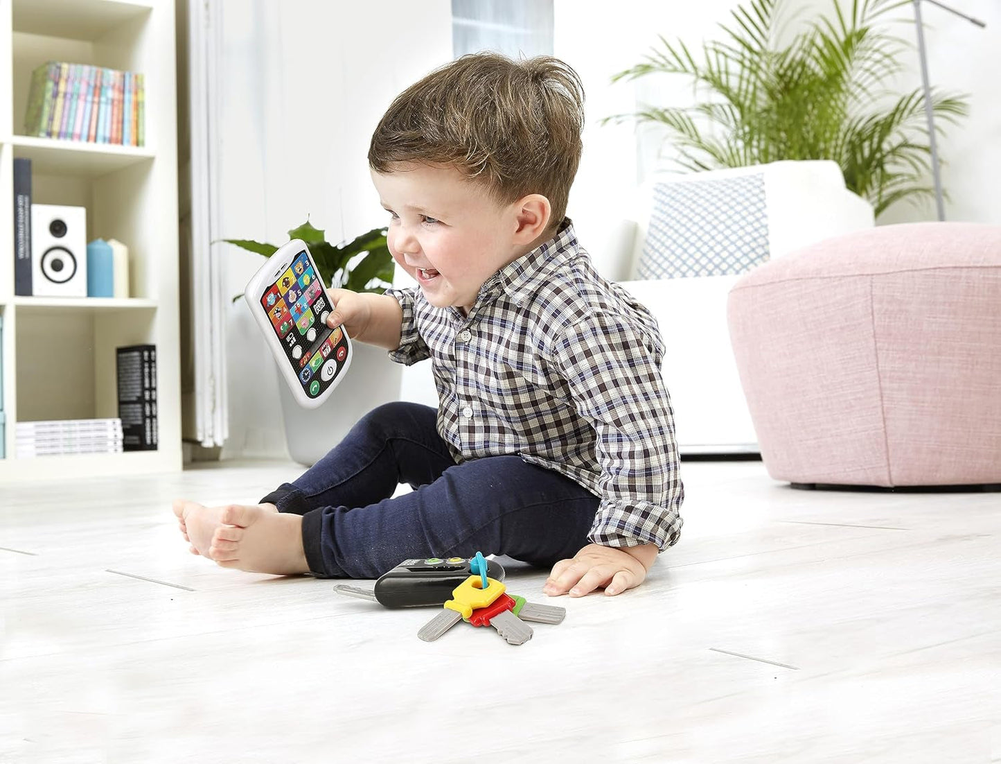 My Duo High-Tech Phone + Key - En mycket realistisk telefon och nyckel. - Leksak för flera lärandeprojekt från 12 månader Bebe Naty Shop Toys