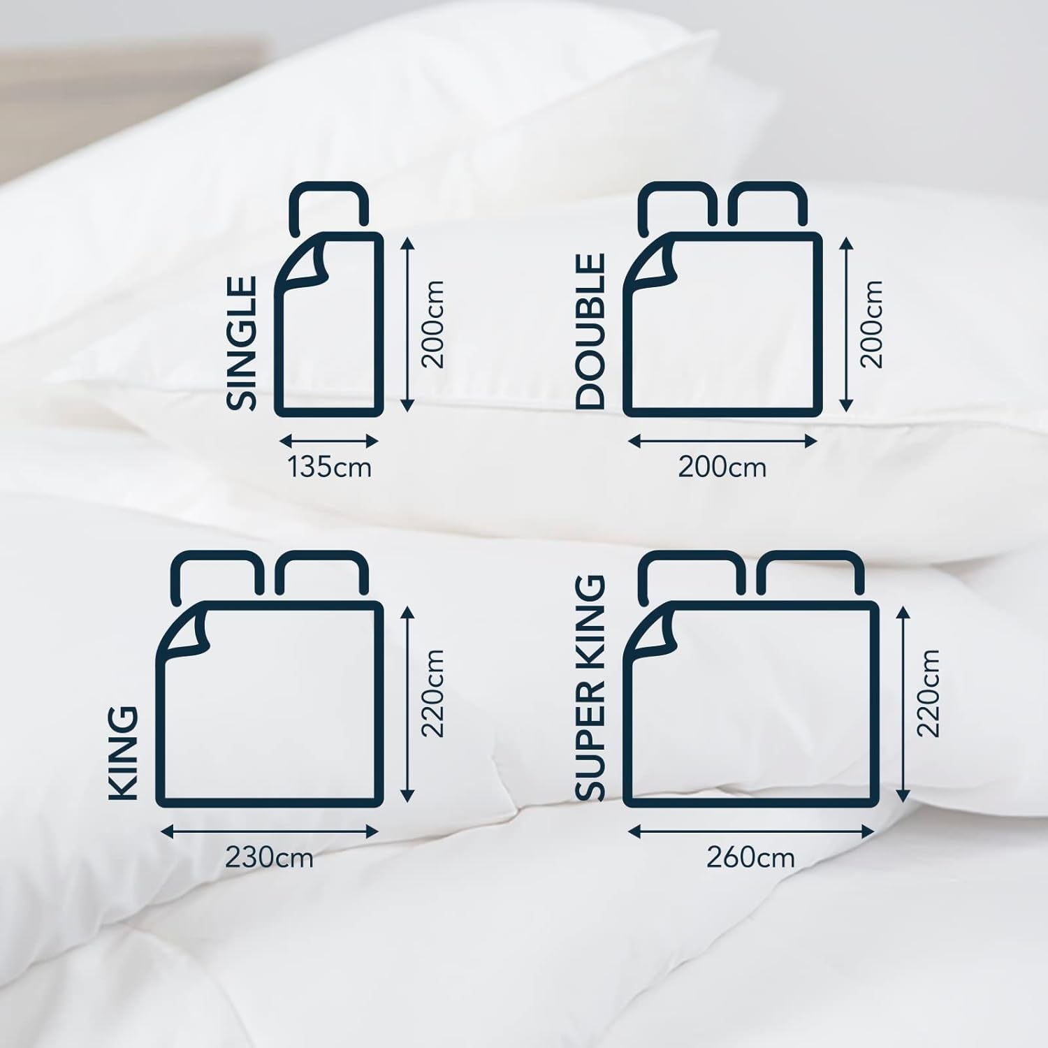 Allergitäcke Snuggledown Freshwash, 13,5 Tog Winter Warm, bomull, vit, enkelsäng Täcken och täcken Naty Shop