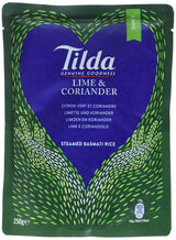 TILDA ångat basmatiris med lime och koriander för mikrovågsugn, 250 g