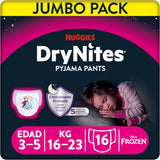DryNites Pyjamasbyxor för flickor 3-5 år 1 förpackning (1 x 16 stycken)