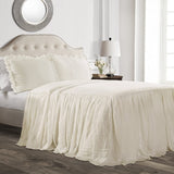 Lush Decor sängöverkast med volangkjol, polyester, vit, dubbelsäng Lush Decor sängar och filtar Elfenben H190,5 X B99,1 Cm (1 förpackning)