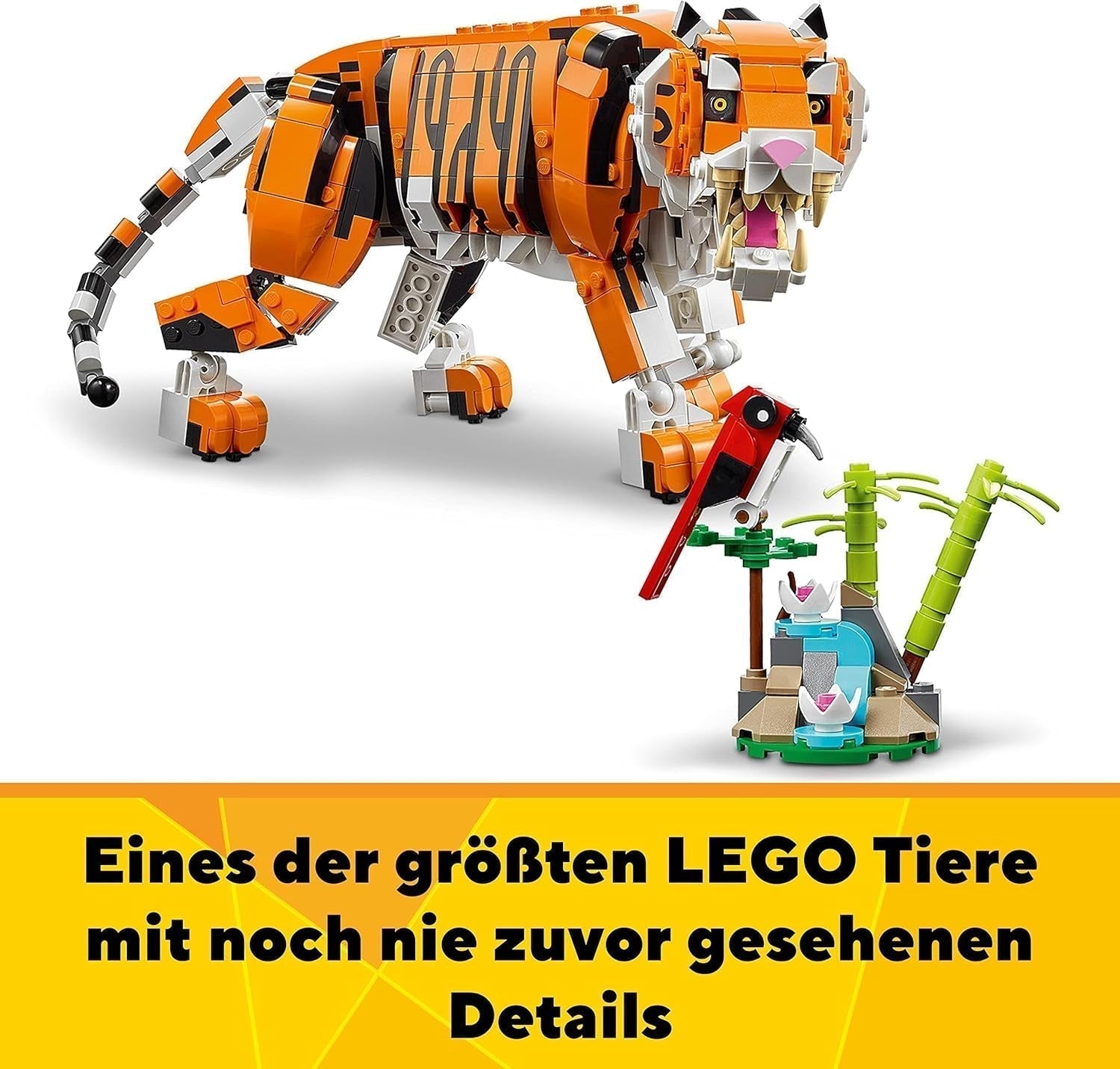 LEGO 31129 Creator Majestic Tiger, Panda eller Fish 3-i-1 djurfigursset leksak för barn Pojkar och flickor Byggset för djurbyggande leksak Besuche den LEGO-Store