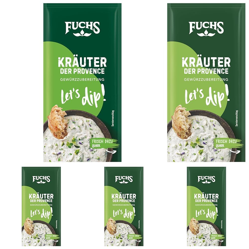 Fuchs Gewürze - Låt oss doppa! Kräuter der Provence Gewürzzubereitung, Gewürz für Kräuterquarkdip, 7,5 g i påsen