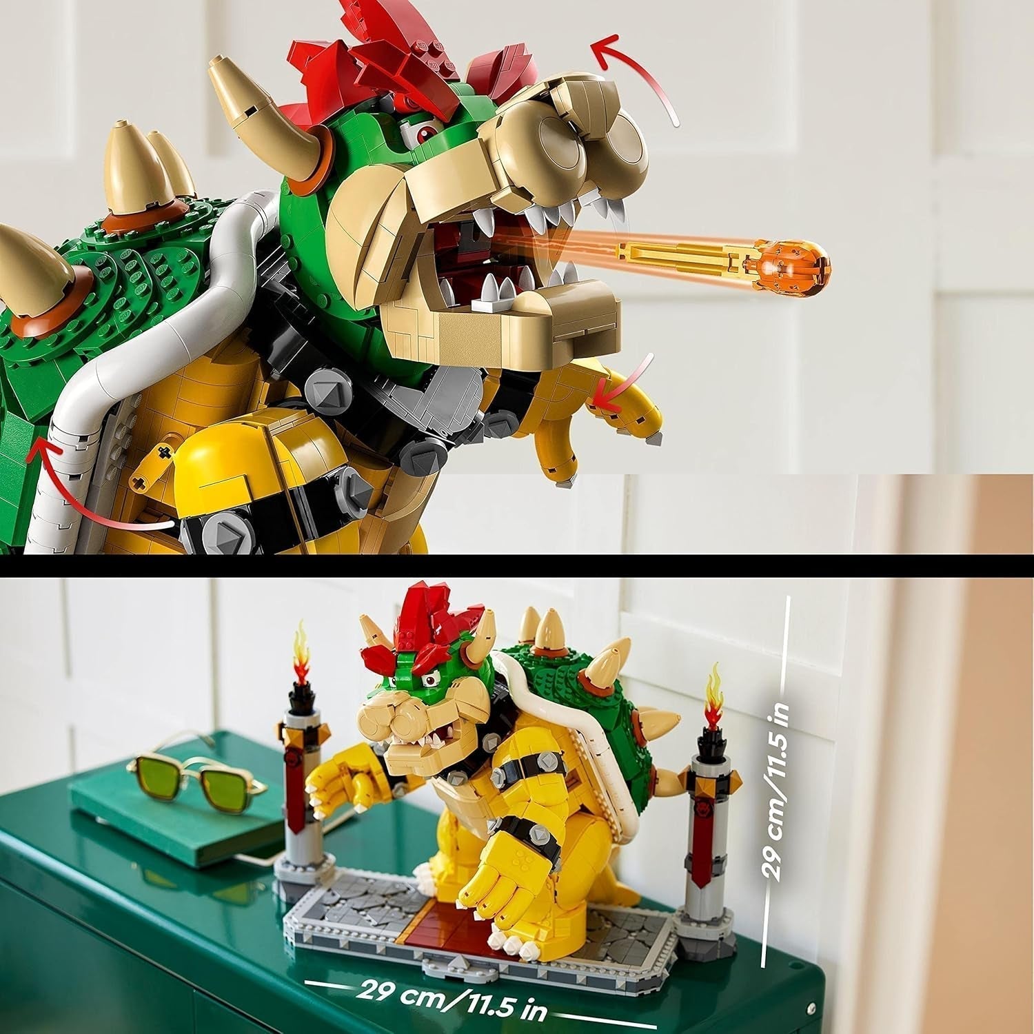 LEGO Super Mario The Mighty Bowser 3D-modellsats Stort samlarobjekt actionfigurset inklusive duellplattform Presentidé för fans Visa som rumsdekor 71411 Byggset Besuche den LEGO-Store