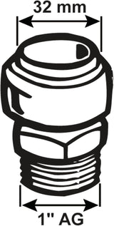 Cornat kompressionskoppling - utvändig gänga Ø 32 mm x 1 tum - mässing - med en utvändig gänga - PE-HD röranslutning / T617532