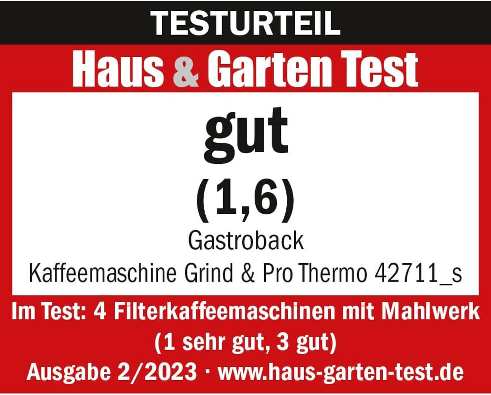 GASTROBACK Grind & Brew Pro termisk espressomaskin, silver, svart