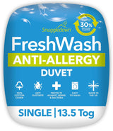 Snuggledown Freshwash Allergy Täcken, 13,5 Tog Vintervarm, Bomull, Vit, Enkelsäng Naty Shop Täcken Twin 13,5 Tog