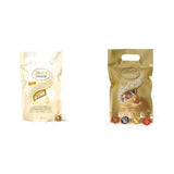 LINDOR vita chokladbollar, 1 kg och LINDOR | 1 kg återförslutningsbar påse | ca. 80 mjölkchokladbollar med myntafyllning | Bulkpaket, pralinpresent, chokladpresent