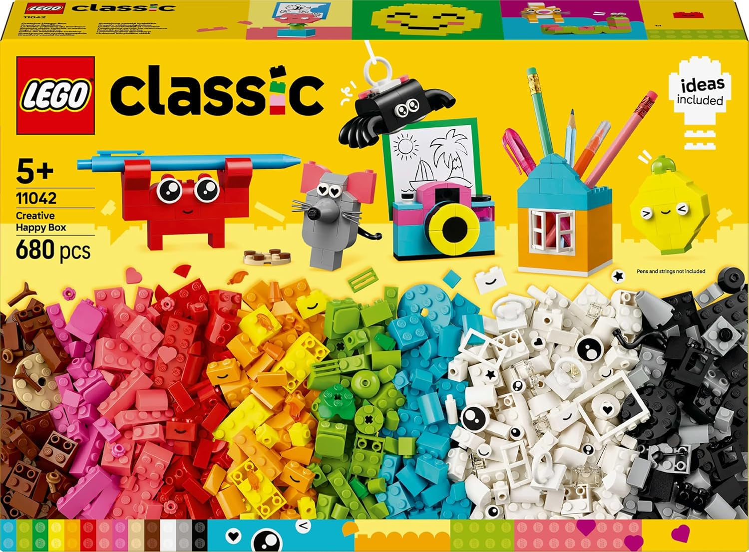 LEGO Classic Creative Fun Box, färgglada byggstenar för fantasifulla rollspel, Byggset för nybörjare, Leksaker för flickor och pojkar från 5 år, Återbyggbara modeller 11042 Byggset Besuche den LEGO-Store