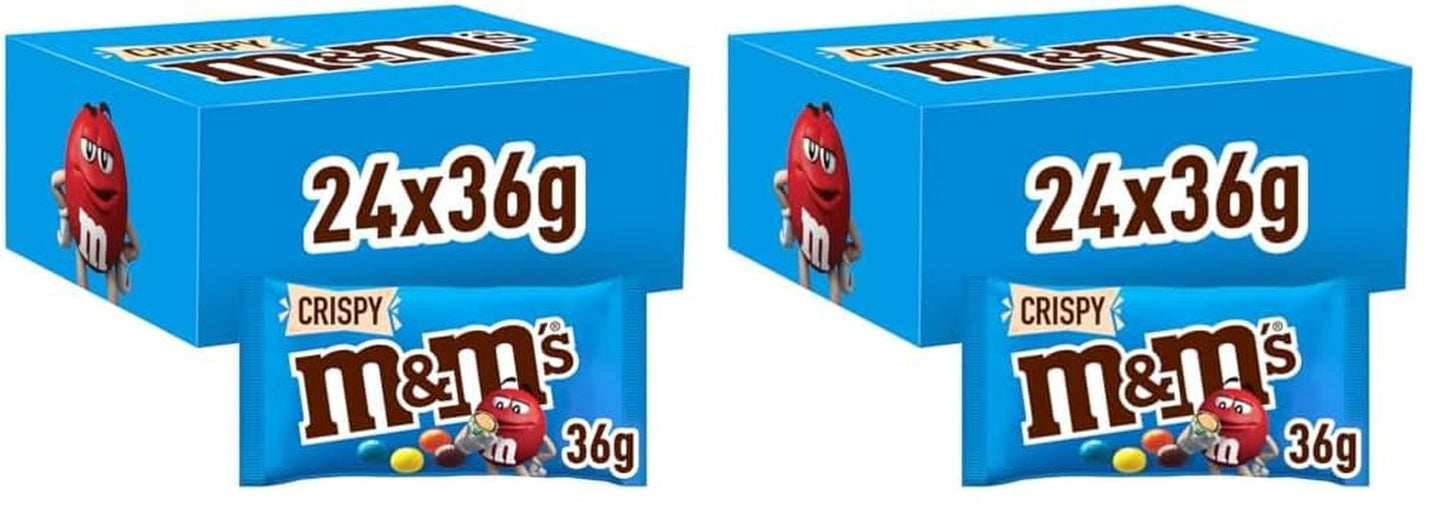 M&M's Peanut Chocolate Bulk Pack 24 x 45 g Choklad Peanut Smaksatt Linser Chokladpresent (1080g) Idealisk som godis med fotbollstema