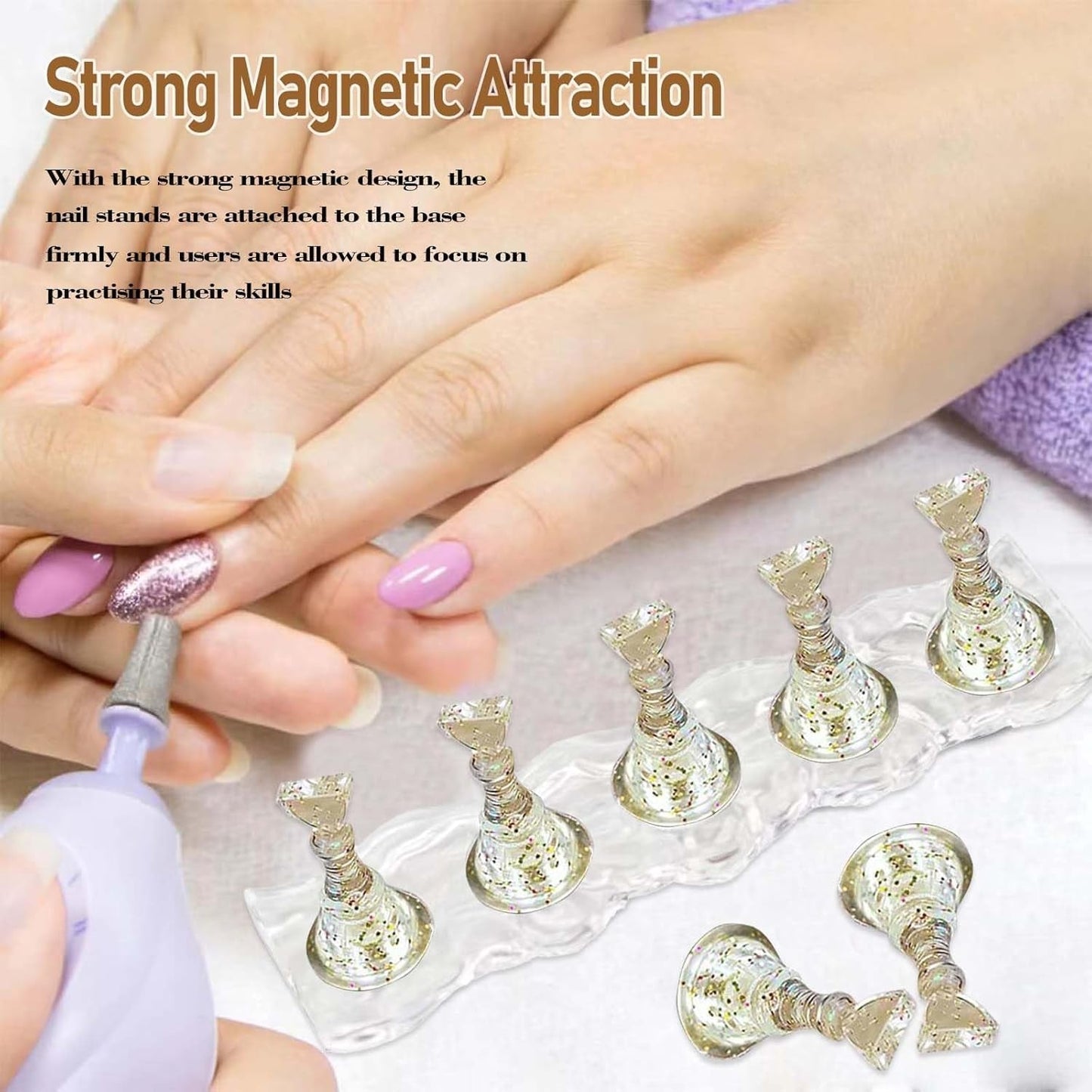 Nail Design Set - Premium träningshand för gelnaglar, nageltillbehör och konstgjorda naglar - mångsidigt DIY Gel Nail Set och Nail Art Accessories