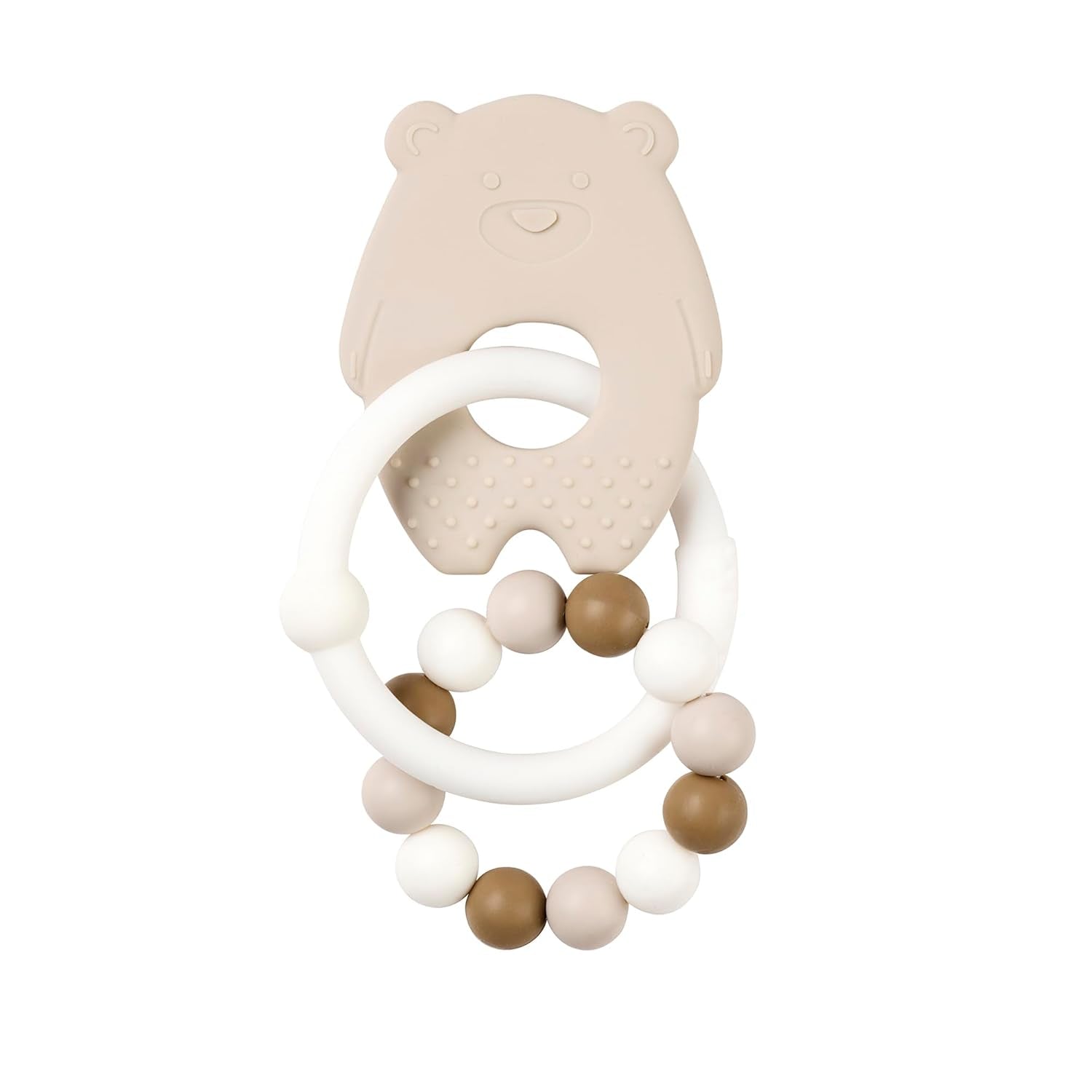 Nattou Silikon Bandring Teddy Bear BPA Fri Ca. 13 cm, silikon, lera färger