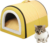 Katzenhöhle | Katzenhaus für Draußen Winterfest | Katzenhöhle Outdoor för Katzen | Katzenbett Höhle Katzenhaus Mit Abnehmbarem Waschbarem Matte | Wasserdichtes Wetterfestes Katzenbett Innen Draußen
