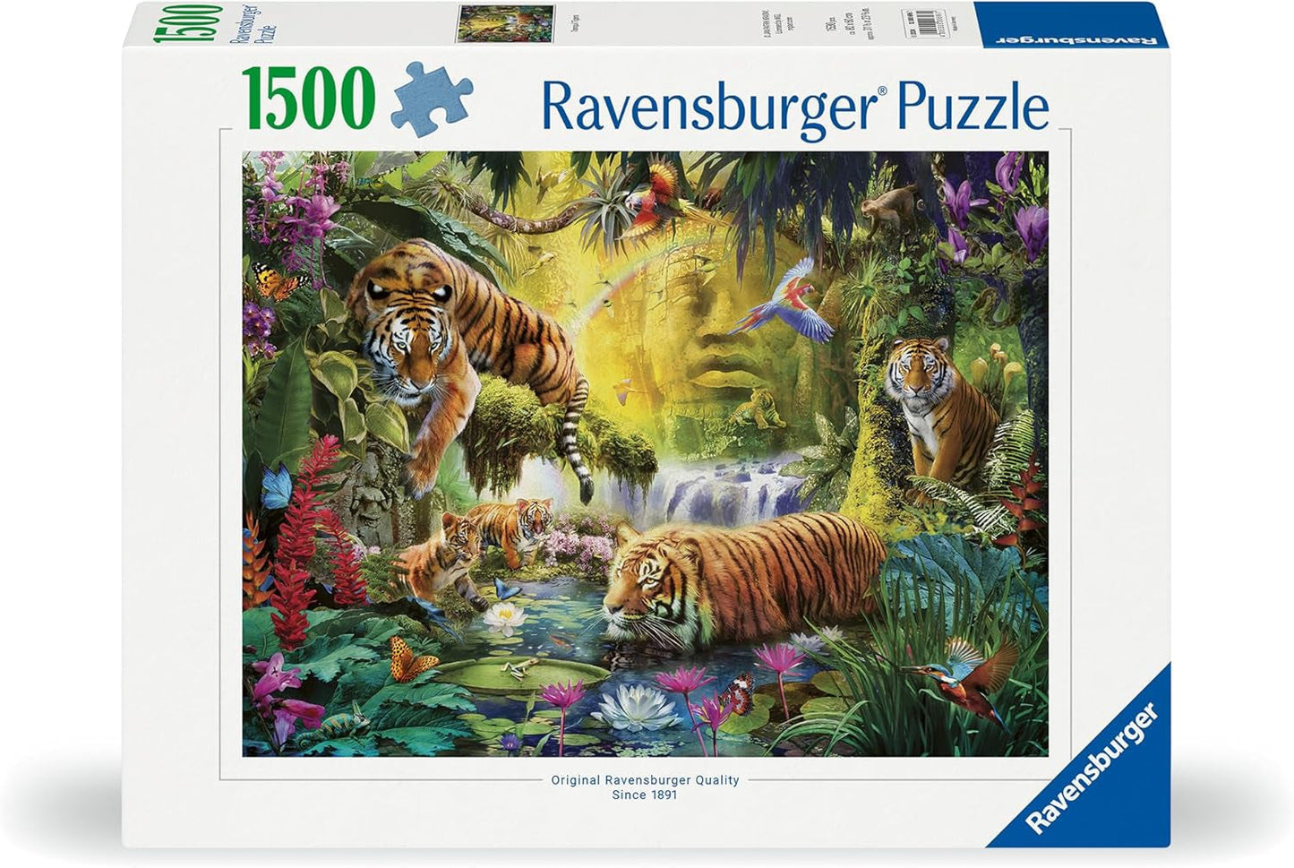 Ravensburger Pussel 12000696 - Idyll vid vattnet - 1500 bitars pussel för vuxna och barn över 14 år, tigermotiv pussel Puzzle Naty Shop