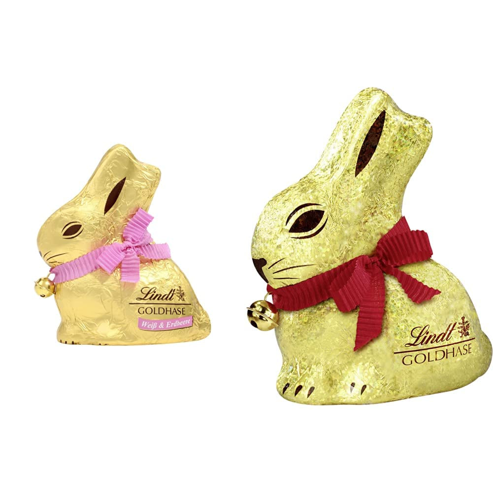 GULDEN KANIN med choklad | 100 g DEN GYLDEN KANINEN | Premium vit choklad och GOLDEN BUNNY Glamour Gold Edition Choklad | 100 g DEN GYLDEN KANINEN