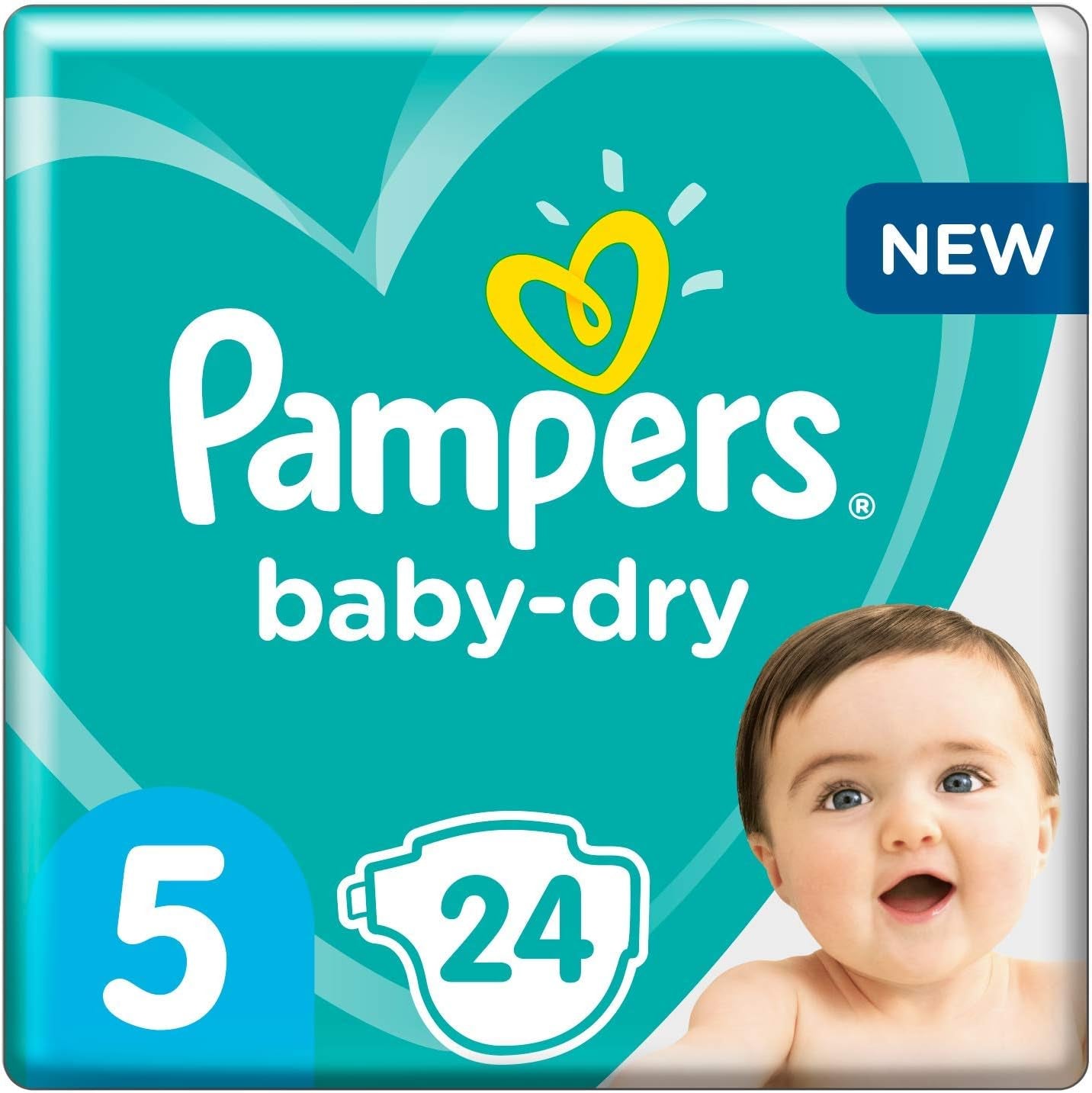 Pampers blöjor för bebis storlek 5 (11-16 kg), 24 st, upp till 12 timmars skydd mot läckor