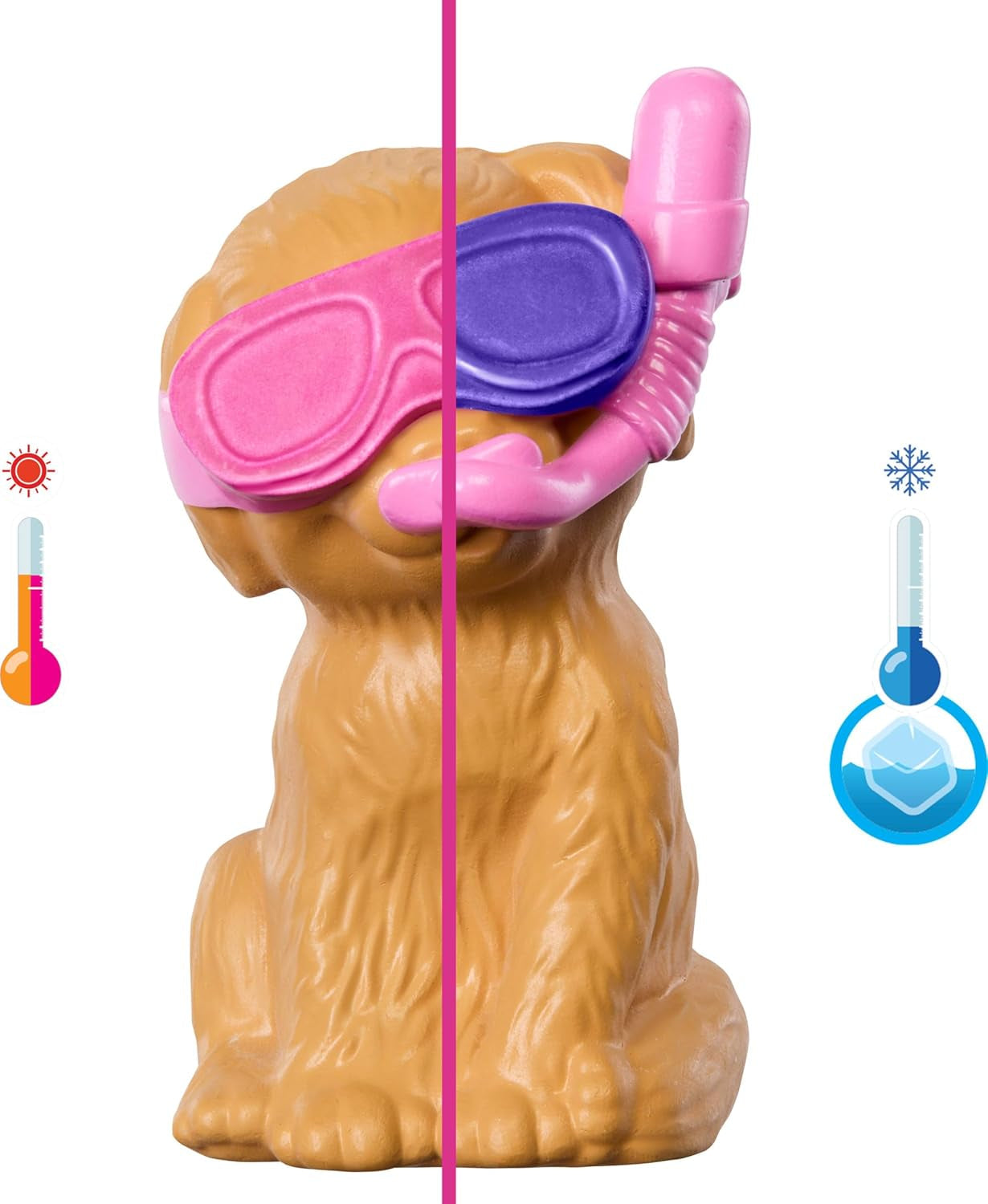 Barbie Puppy Pool Party-lekset med modedocka, hundhus och rutschkana, hjärtpool, 2 hundfigurer, 6 tillbehör och färgväxlare, JBF35
