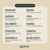 Urval av Incapto-kaffebönor över hela världen | Urval av 10 ursprung från hela världen | Specialkaffe | 100 % Arabica | Perfekt som kaffepresentset | För kaffeälskare | 10 förpackningar x 100g