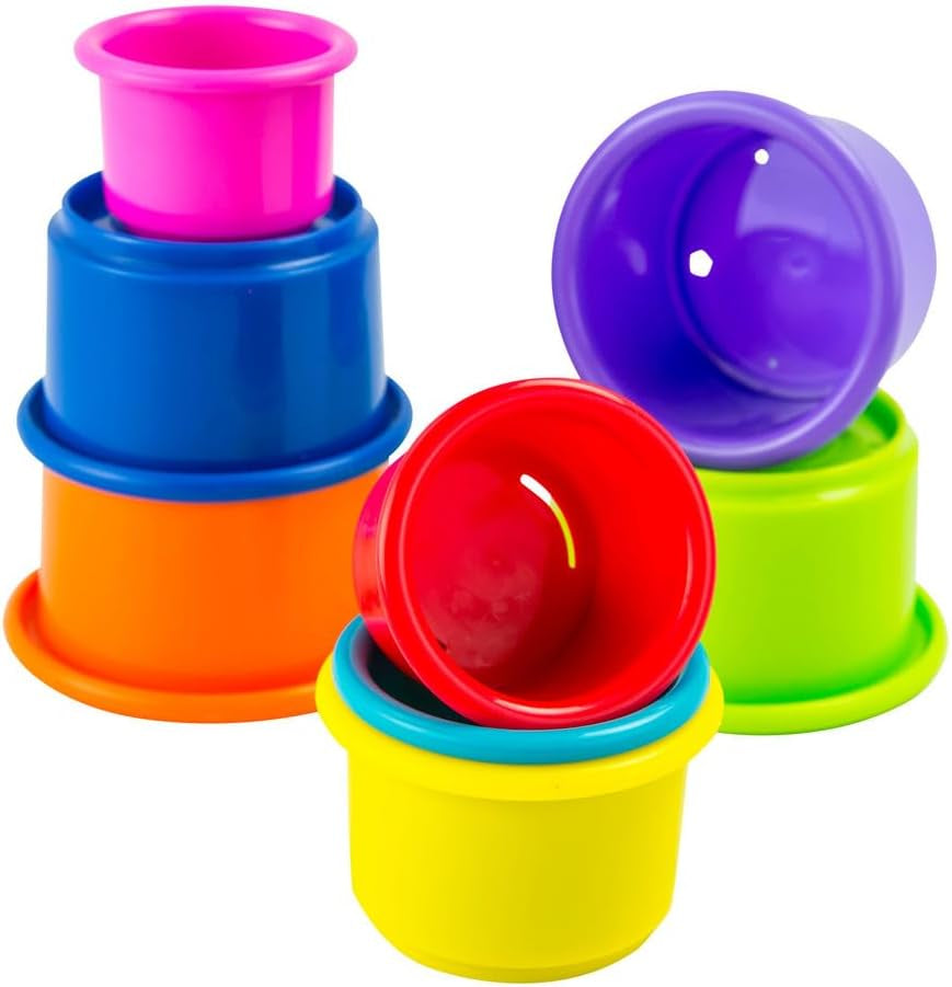 LAMAZE Octivity Time Baby Sensory Toy, Soft Baby Play and Discovery, Octopus Toddler Lämplig från 6 månader, pojkar och flickor över 1 år Baby Leksaker Naty Shop Stacking Cup