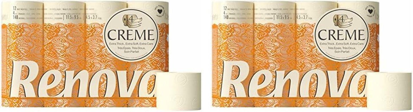 Toalettpapper Renova 4 lager doftkräm, 12 rullar rulle