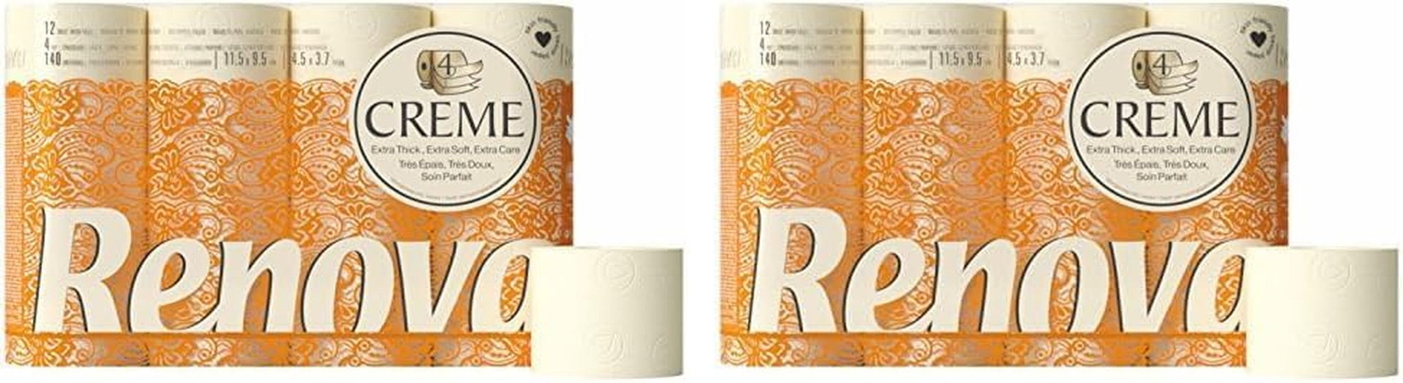 Toalettpapper Renova 4 lager doftkräm, 12 rullar rulle