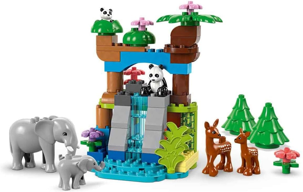 LEGO DUPLO Town Wild Animal Familjer 3-i-1-set, pedagogisk leksak för småbarn med sköldpaddor, tigrar, elefanter, rådjur, pandor, set för förskolebarn från 2 år, Byggleksak med djurfigurer 10446 Byggset Beuche den LEGO-Store