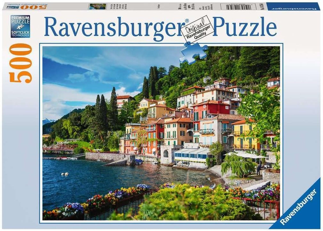 Ravensburger Puzzle 12000201 - Comosjön, Italien - 500 bitars pussel för vuxna och barn över 10 år, landskapspussel med italienska motiv Pussel Naty Shop Old Design