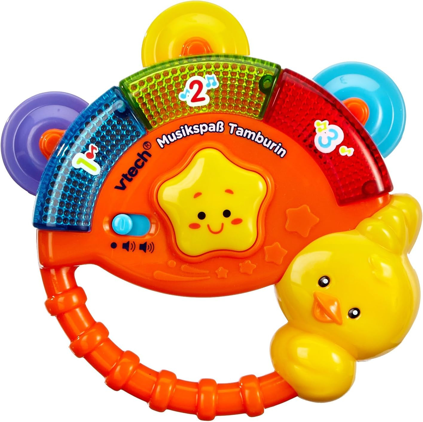 Vtech Baby 3-i-1 Magic Music Ball, 9-36 månader & Baby Music Fun Tambourine - Elektronisk leksak med musik och ljudeffekter - För 9-36 månader Babyleksaker Bebe Naty Shop