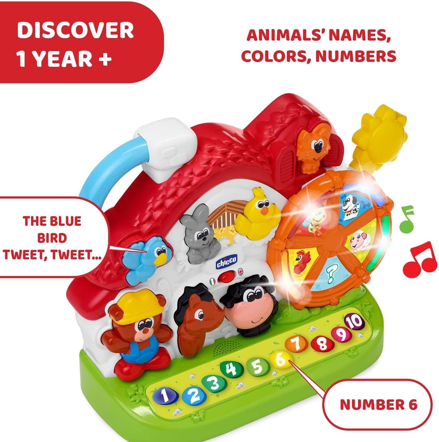 Chicco Ma New Farm, tvåspråkig, stapelbar Naty Shop Baby Toys