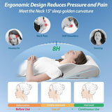 HOMCA nackkudde Memory Foam ortopedisk kudde 2 i 1 nackstödskudde med 3D kylfodral Ergonomisk sovkudde för rygg, sida och magsömmar Grå 60X13/11X40cm Cervikala ortopediska kuddar Naty Shop
