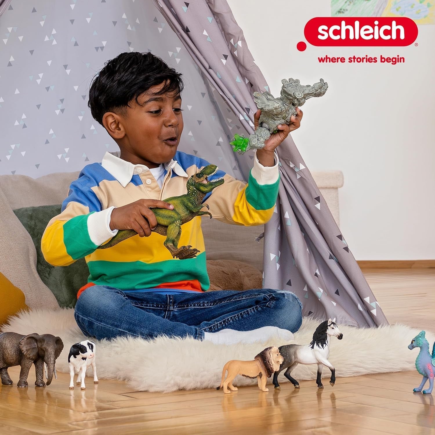 Schleich ELDRADOR VARELSER | Jungle Ruler 70151 | ELDRADOR Schleich monsterlekfigur med roterbart huvud och rörliga armar | Bra present till barn | Från 7 år | 14 X 7 X 114 Cm Actionfigurer Naty Shop