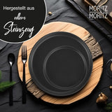 Moritz & Moritz NORDIC 6-personers servisset - 18-delat svart servisset i stengods - Skandinavisk design - 6-personers Robust servisset för dagligt bruk och gäster - Kombinationsset för servis