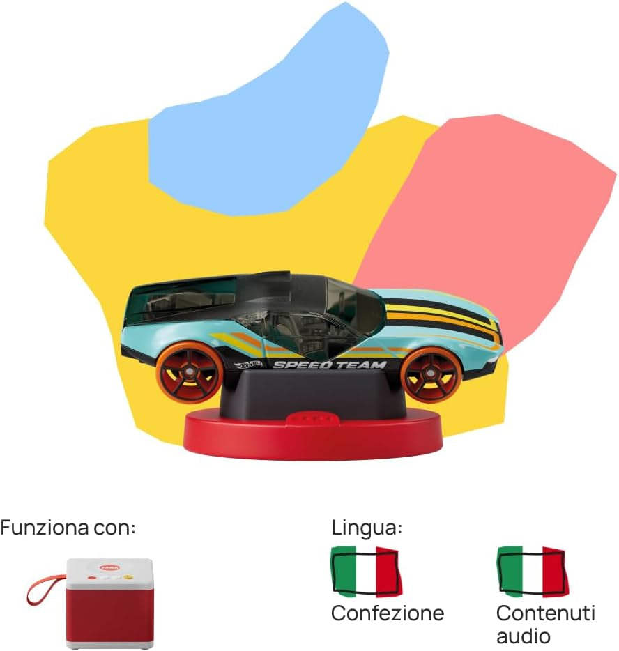 Hot Wheels dinosaurieattack ljudfigur - berättelser och ljudhistorier för pojkar och flickor 3-5 år gamla, leksak med pedagogiskt innehåll, italiensk version Jucarii Bebe Naty Shop