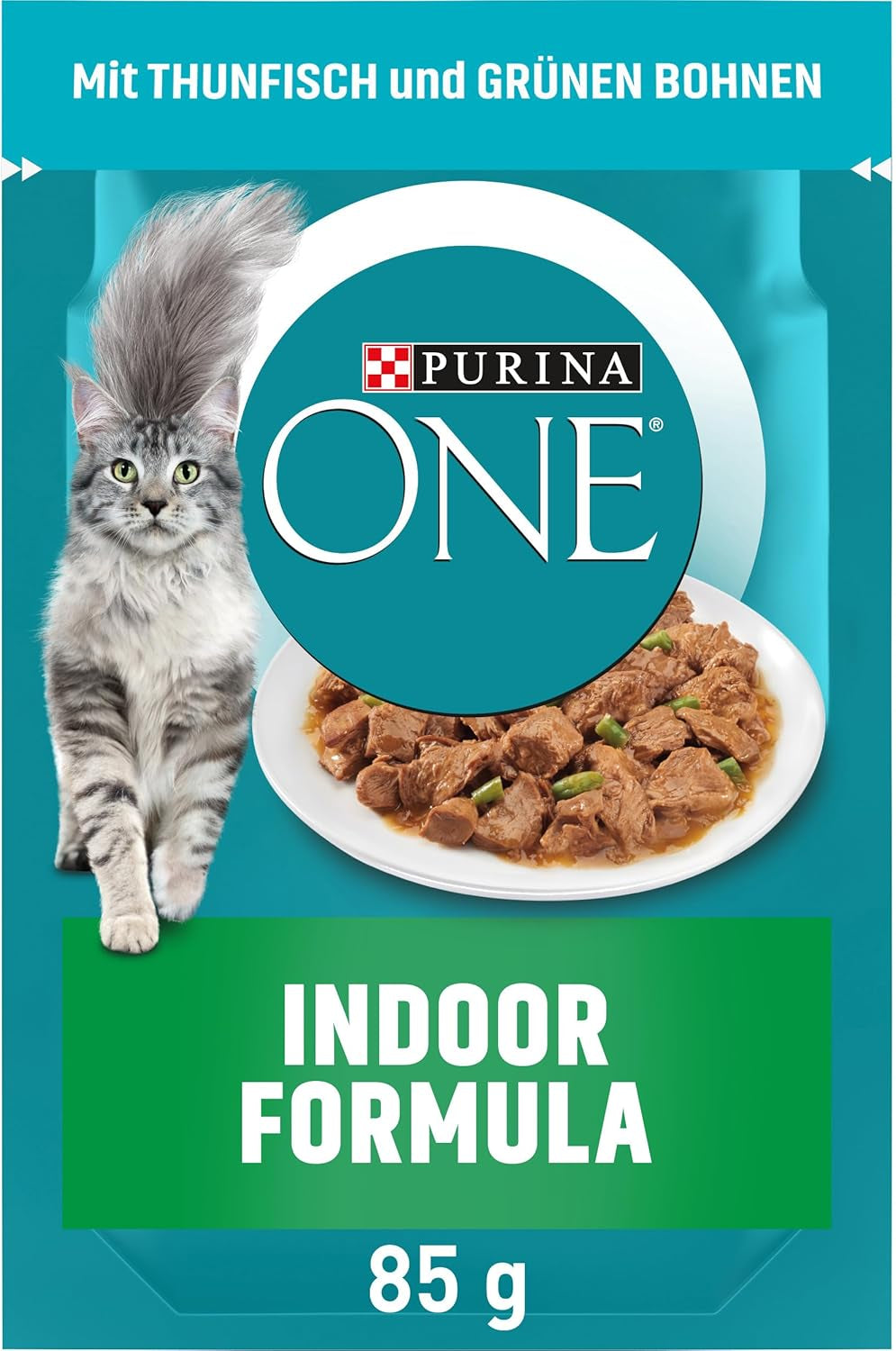 PURINA ONE Indoor Formula Wet Cat Food, ömma bitar i sås för hemmagjorda katter med tonfisk, förpackning om 26 (26 x 85 g)