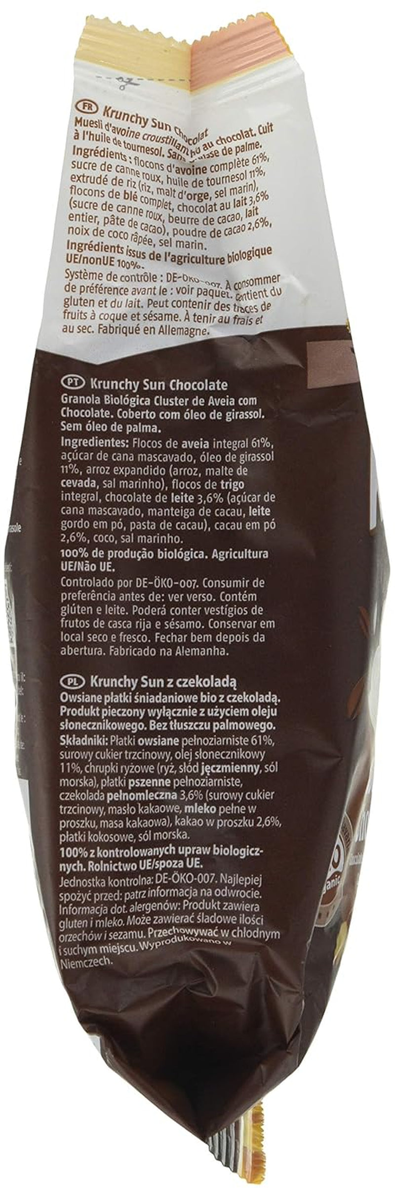Barnhouse Krunchy Sun | Müsli med choklad | Ekologisk | Vegetarisk, 375 gram