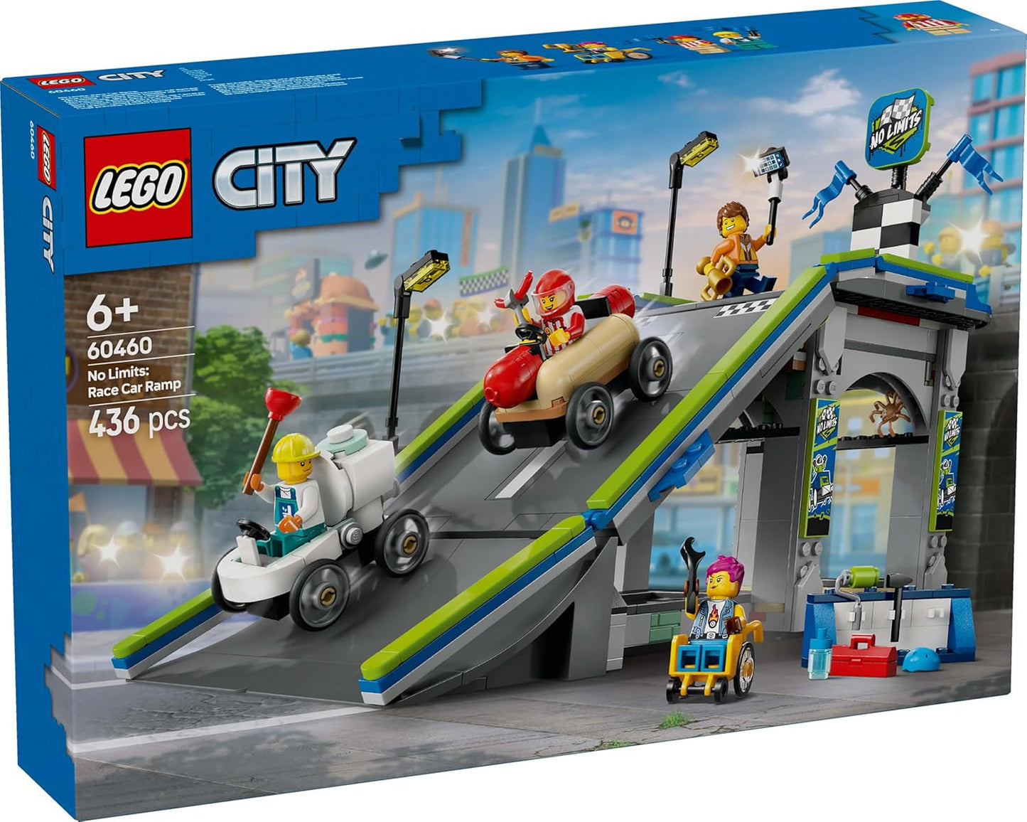 LEGO City Inga gränser: Tvållåda Race Med Ramp - Byggleksak för pojkar och flickor från 6 år - Set med 2 tvålådor och 4 Racer-minifigurer - Presentidé för barn 60460 Byggset Besuche den LEGO-Store