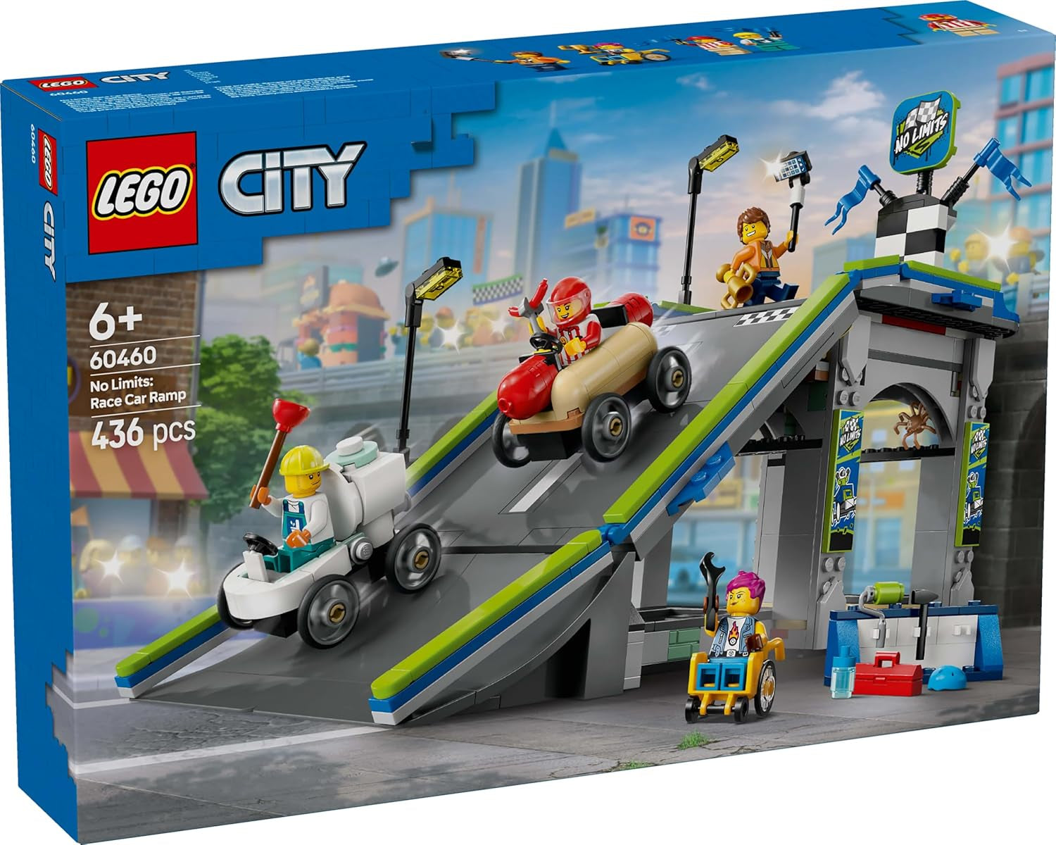 LEGO City Inga gränser: Tvållåda Race Med Ramp - Byggleksak för pojkar och flickor från 6 år - Set med 2 tvålådor och 4 Racer-minifigurer - Presentidé för barn 60460 Byggset Besuche den LEGO-Store