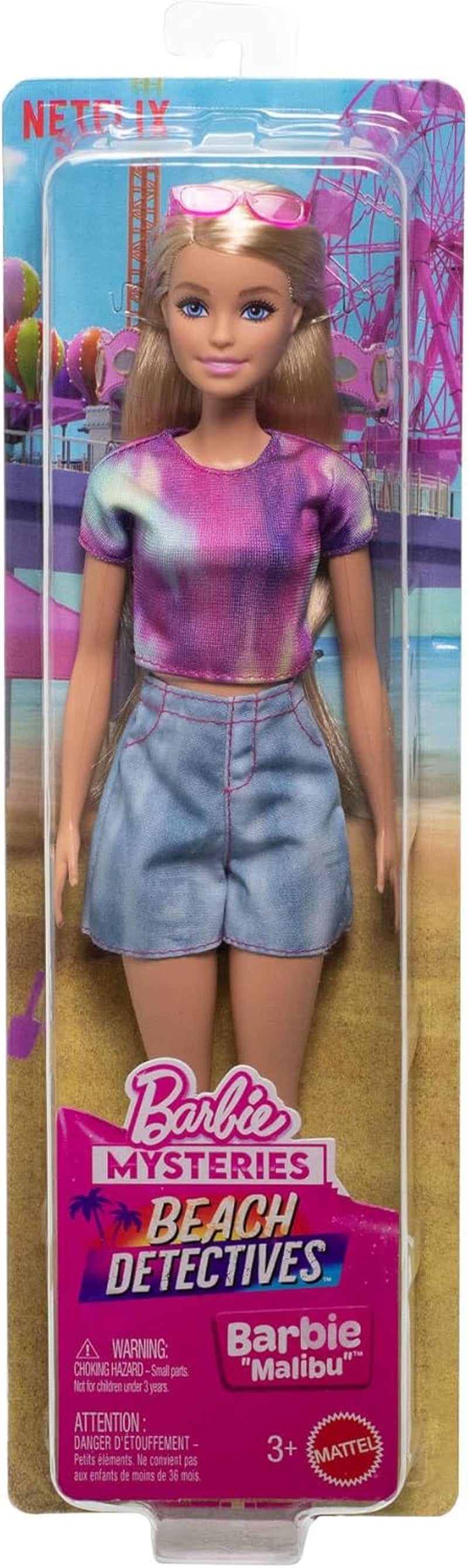 Barbie Mysteries: Malibu Beach Detectives docka med signaturdräkt och tillbehör, inklusive solglasögon, JFV63
