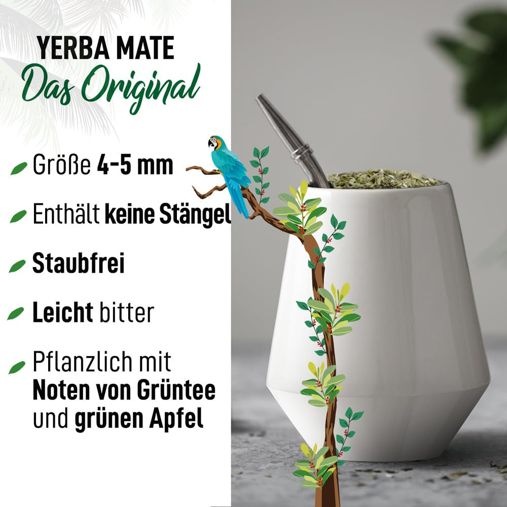 ORIGEENS BIO YERBA MATE TEA 1 KG - The Original I Orostad, blad, utan stjälkar, damm och smulor I Energigivande och avgiftande dryck