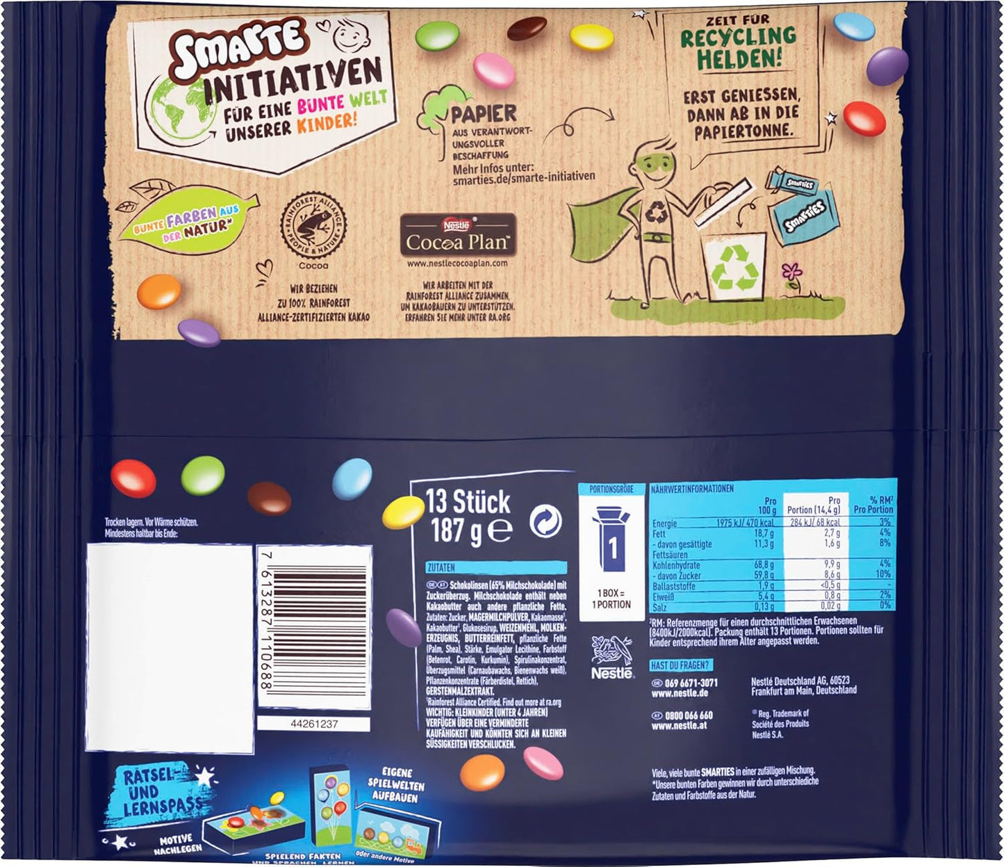 Nestlé SMARTIES Mini, små linser med mjölkchoklad, individuellt förpackade, förpackning om 16 (16 x 187 g)