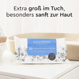 LILLYDOO våtservetter 50 antal 100 % plastfri extra stor våtservett oparfymerad